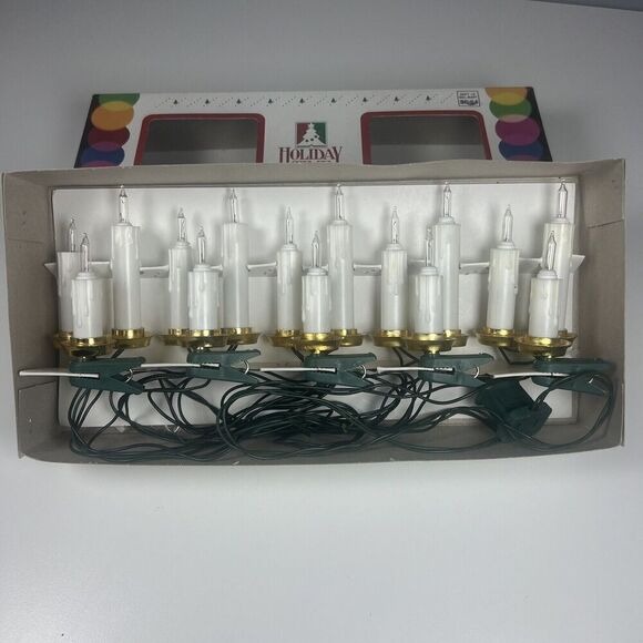 Vintage Holiday Time 15 Light Triple Cluster Candle Set. Clip On - Picture 2 of 7